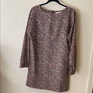 Long sleeve cheetah print dress